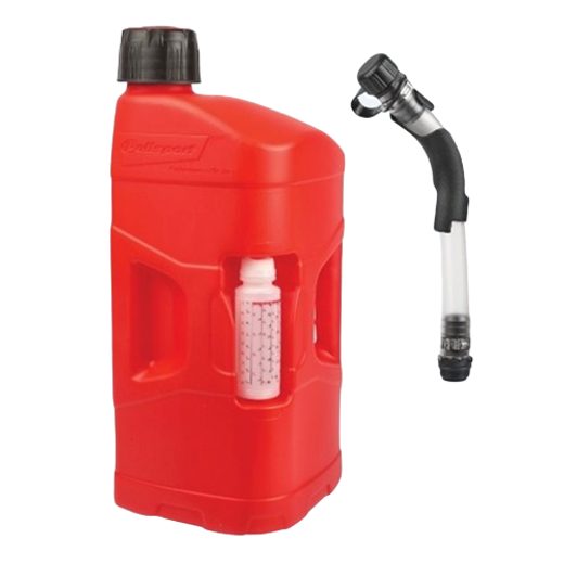 KANYSTR POLISPORT PROOCTANE 8460000001 20 L WITH STANDARD CAP + 250 ML MIXER + HOSE PRŮHLEDNÁ ČERVENÁ