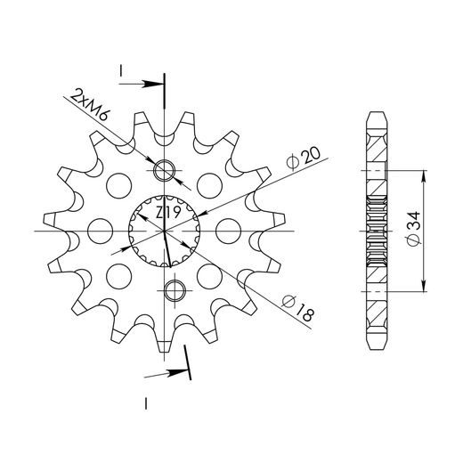 ŘETĚZOVÉ KOLEČKO SUPERSPROX CST-269:15 15 ZUBŮ, 420