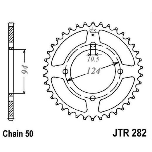 ŘETĚZOVÁ ROZETA JT JTR 282-34 34 ZUBŮ, 530