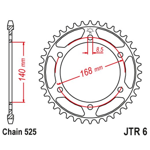 ŘETĚZOVÁ ROZETA JT JTR 6-47 47 ZUBŮ, 525