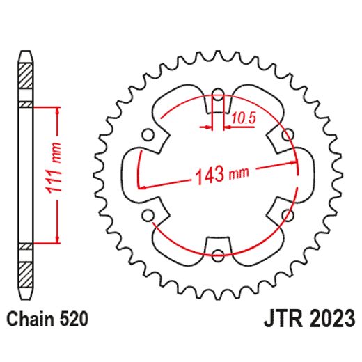 ŘETĚZOVÁ ROZETA JT JTR 2023-42 42 ZUBŮ, 520