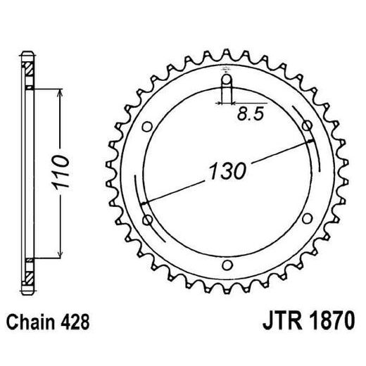 ŘETĚZOVÁ ROZETA JT JTR 1870-46 46 ZUBŮ, 428