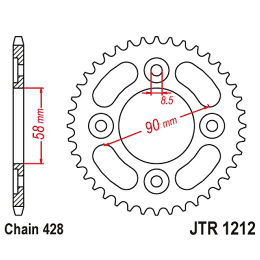 ŘETĚZOVÁ ROZETA JT JTR 1212-36 36 ZUBŮ, 428