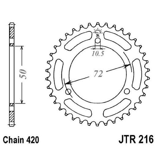 ŘETĚZOVÁ ROZETA JT JTR 216-47 47 ZUBŮ, 420