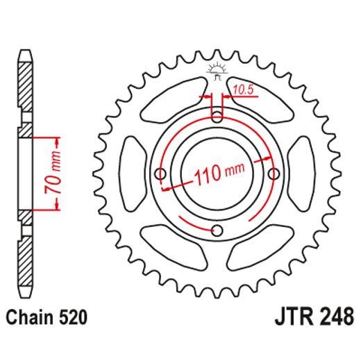 ŘETĚZOVÁ ROZETA JT JTR 248-44 44 ZUBŮ, 520