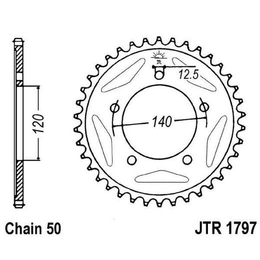 ŘETĚZOVÁ ROZETA JT JTR 1797-41 41 ZUBŮ, 530