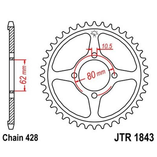 ŘETĚZOVÁ ROZETA JT JTR 1843-49 49 ZUBŮ, 428