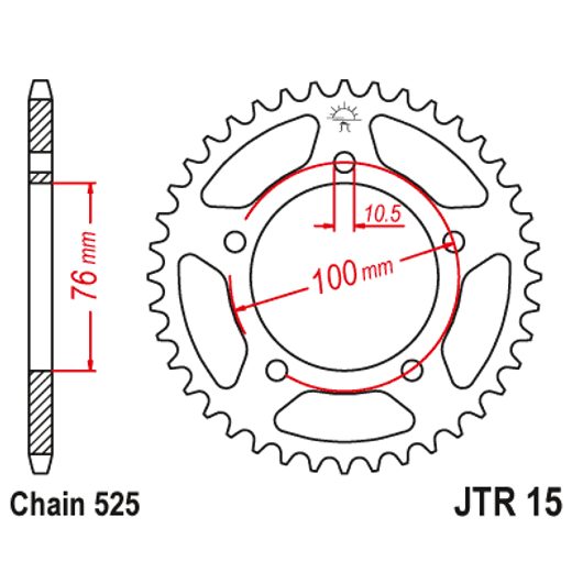 ŘETĚZOVÁ ROZETA JT JTR 15-46 46 ZUBŮ, 525