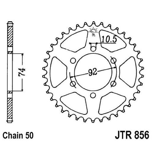 ŘETĚZOVÁ ROZETA JT JTR 856-45 45 ZUBŮ, 530