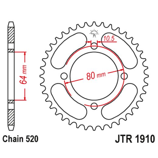 ŘETĚZOVÁ ROZETA JT JTR 1910-36 36 ZUBŮ, 520