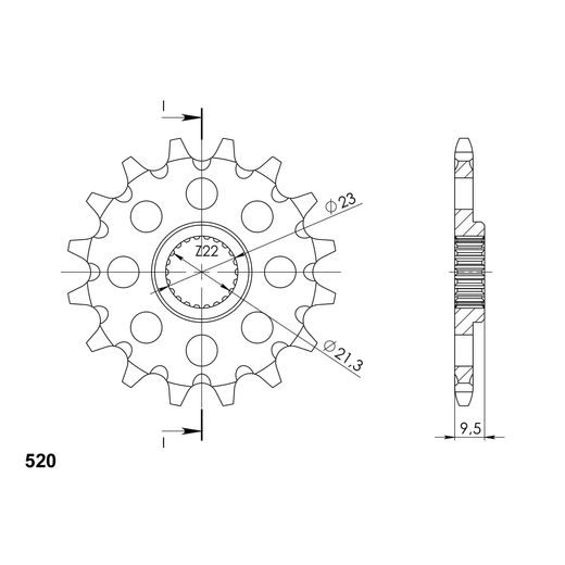 ŘETĚZOVÉ KOLEČKO SUPERSPROX STEALTH CST-1577:15.2 15 ZUBŮ, 520