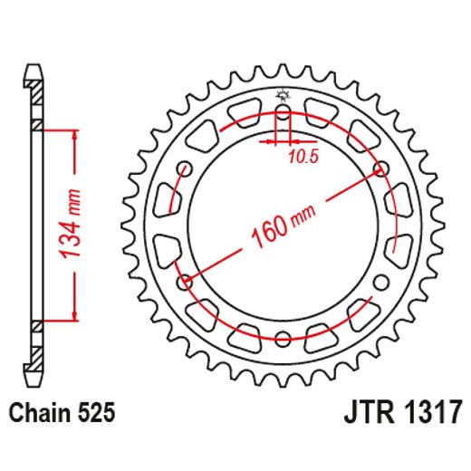 ŘETĚZOVÁ ROZETA JT JTR 1317-40 40 ZUBŮ, 525