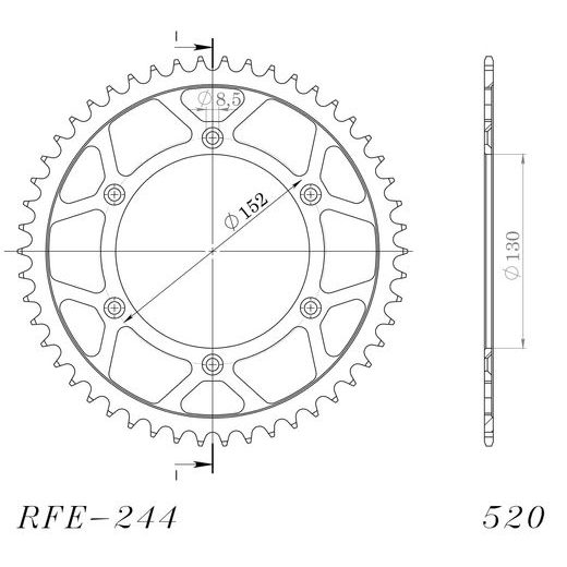 ŘETĚZOVÁ ROZETA SUPERSPROX RFE-244:48-BLK ČERNÝ 48 ZUBŮ, 520