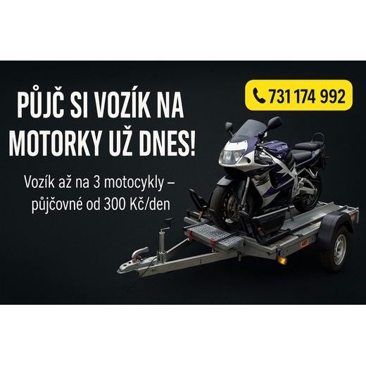 VOZÍK AŽ NA 3 MOTORKY 1-7DNÍ