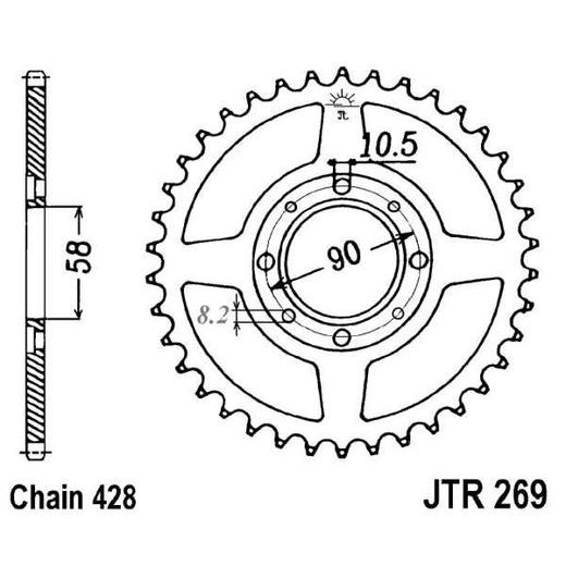 ŘETĚZOVÁ ROZETA JT JTR 269-36 36 ZUBŮ, 428