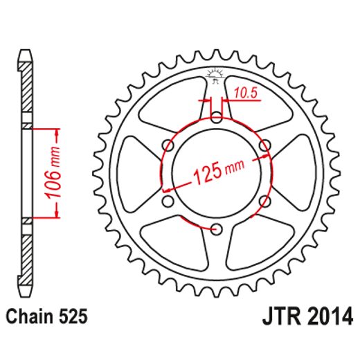 ŘETĚZOVÁ ROZETA JT JTR 2014-42 42 ZUBŮ, 525