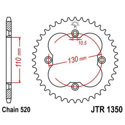 ŘETĚZOVÁ SADA EK - STŘÍBRNÝ ŘETĚZ 520 SRX, X-KROUŽEK, KOLEČKO JT, ROZETA JT PRO ATV HONDA TRX 250 R FOURTRAX 1988-1989