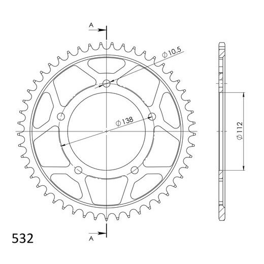ŘETĚZOVÁ ROZETA SUPERSPROX RFE-1873:49-BLK ČERNÝ 49 ZUBŮ, 532