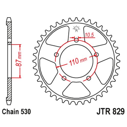 ŘETĚZOVÁ ROZETA JT JTR 829-42 42 ZUBŮ, 530