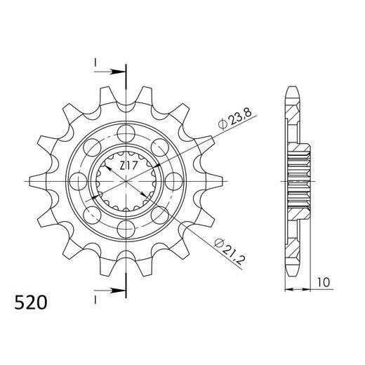 ŘETĚZOVÉ KOLEČKO SUPERSPROX CST-1442:13 13 ZUBŮ, 520