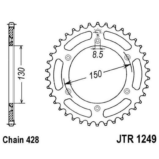 ŘETĚZOVÁ ROZETA JT JTR 1249-51 51 ZUBŮ, 428