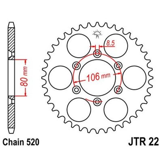 ŘETĚZOVÁ ROZETA JT JTR 22-49 49 ZUBŮ, 520