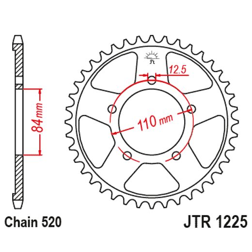 ŘETĚZOVÁ ROZETA JT JTR 1225-36 36 ZUBŮ, 520