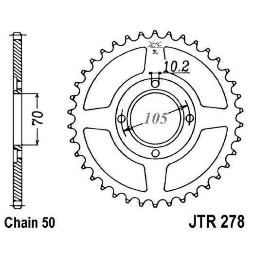 ŘETĚZOVÁ ROZETA JT JTR 278-38 38 ZUBŮ, 530