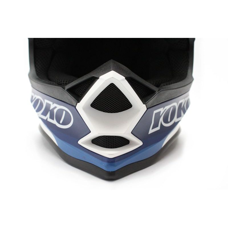 Motoroad56.cz - Motokrosová helma YOKO SCRAMBLE white / blue / fire XXL -  YOKO - motocrosová moto přilba - Přilby, Oblečení a přilby