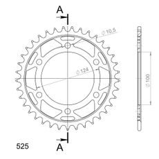REŤAZOVÁ ROZETA SUPERSPROX RFE-745:37-BLK ČIERNA 37 ZUBOV,525