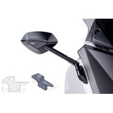 MIRROR ADAPTOR PUIG ADAPTER RIGHT SIDE FOR FAIRING TMAX 12'-13' 9574N ČIERNA TO FAIRING