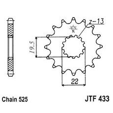 REŤAZOVÉ KOLIEČKO JT JTF 433-14 14 ZUBOV,525