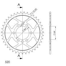 REŤAZOVÁ ROZETA SUPERSPROX RFE-1826:39-BLK ČIERNA 39 ZUBOV,520