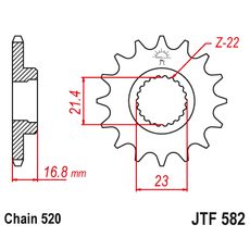 REŤAZOVÉ KOLIEČKO JT JTF 582-15 15 ZUBOV,520