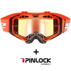 LS2 AURA PRO GOGGLE BLACK ORANGE WITH IRIDIUM VISOR