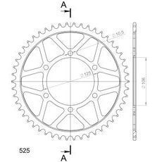 REŤAZOVÁ ROZETA SUPERSPROX RFE-2012:50-BLK ČIERNA 50 ZUBOV,525
