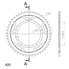 REŤAZOVÁ ROZETA SUPERSPROX RFE-23:47-BLK ČIERNA 47 ZUBOV,420