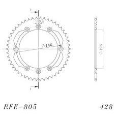 REŤAZOVÁ ROZETA SUPERSPROX RFE-805:50-BLK ČIERNA 50 ZUBOV,428