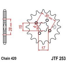 REŤAZOVÉ KOLIEČKO JT JTF 253-18 18 ZUBOV,420