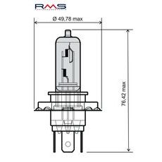 ŽIAROVKA RMS 246510061 12V 35/35W, H4 BIELA