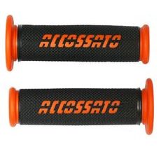 PAIR OF RACING GRIPS ACCOSSATO GR006 IN THERMOPLASTIC RUBBER BLACK WITH COLOURFUL ACCOSSATO SIGN