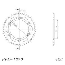 REŤAZOVÁ ROZETA SUPERSPROX RFE-1870:46-BLK ČIERNA 46 ZUBOV,428