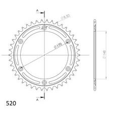 REŤAZOVÁ ROZETA SUPERSPROX RFE-828:42-BLK ČIERNA 42 ZUBOV,520