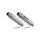 Dual slip-on exhaust GPR DEEPTONE D.107.1.DE Brushed Stainless steel including removable db killers and link pipes