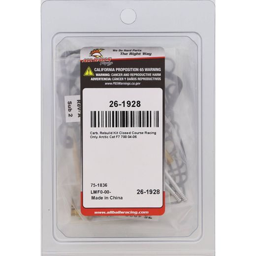 OPRAVNÁ SADA KARBURÁTORA ALL BALLS RACING CARK26-1928