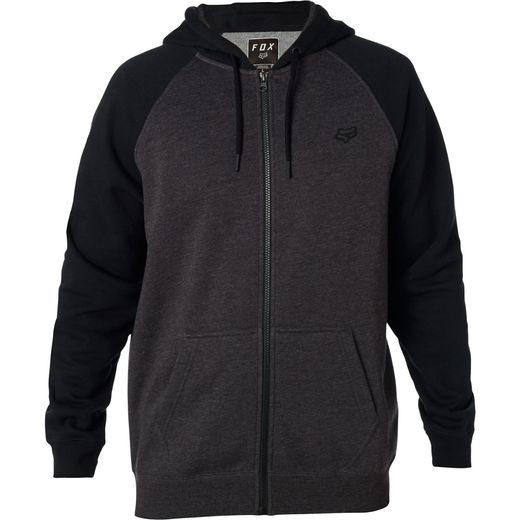 FOX LEGACY ZIP FLEECE, BLACK/CHARCOAL, LFS18F