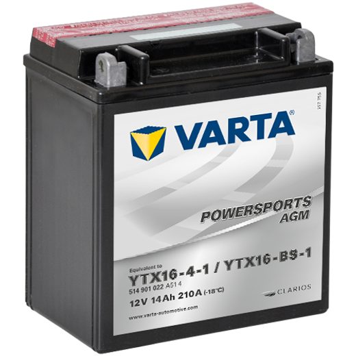 VARTA 12V/14AH MOTO LF, YTX16-4-1