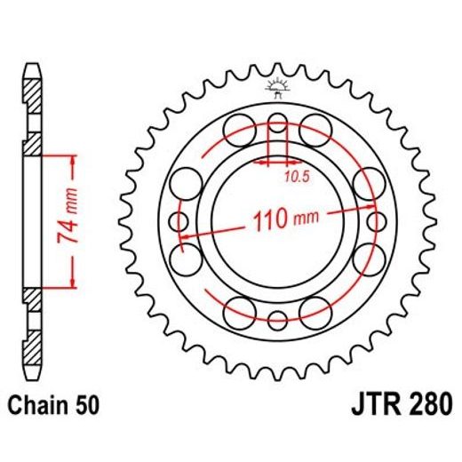 REŤAZOVÁ ROZETA JT JTR 280-33 33 ZUBOV,530