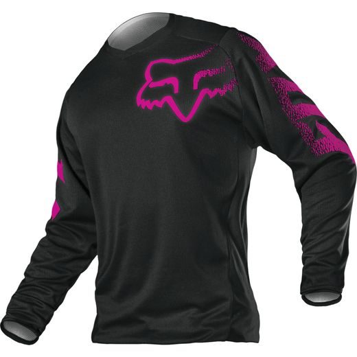 FOX WMN BLACKOUT JERSEY - BLACK/PINK MX21