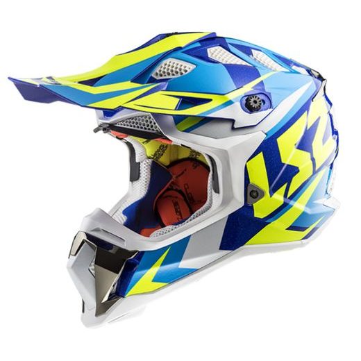 LS2 MX470 SUBVERTER NIMBLE WHITE BLUE H-V YELLOW